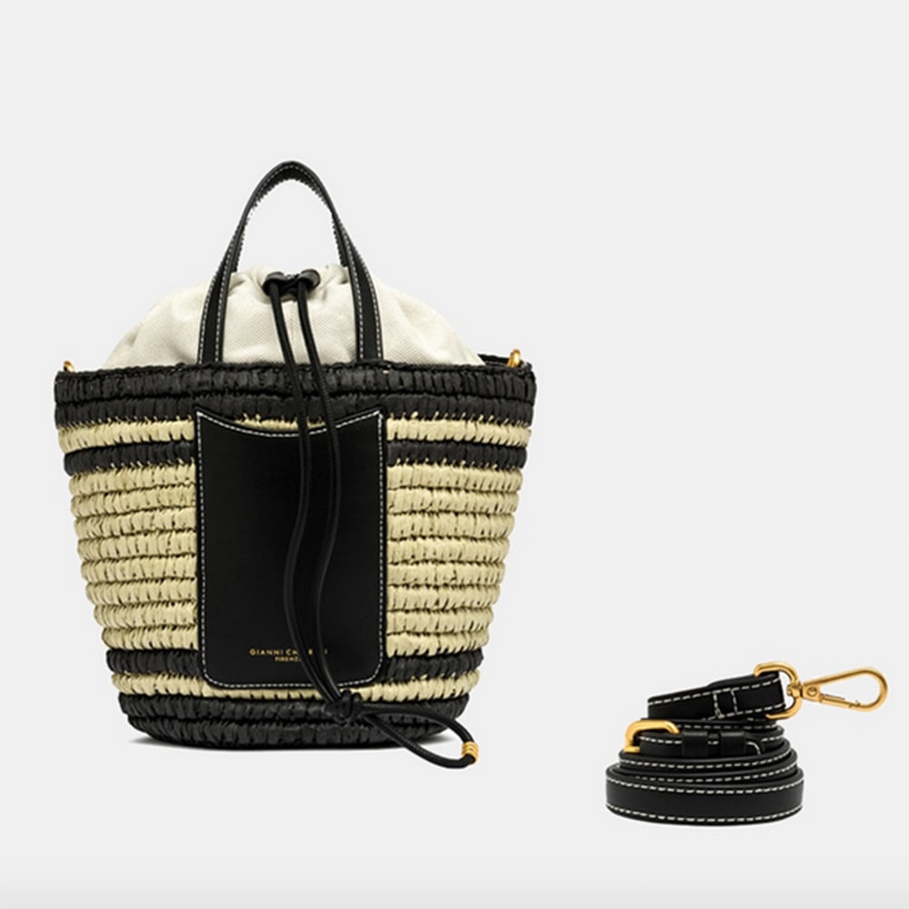 Bolso rafia negro mujer Gianni Marra MAE 10732