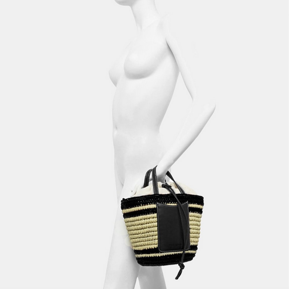 Bolso Gianni Marra shopper negro rafia – Estilo natural y elegante foto 3
