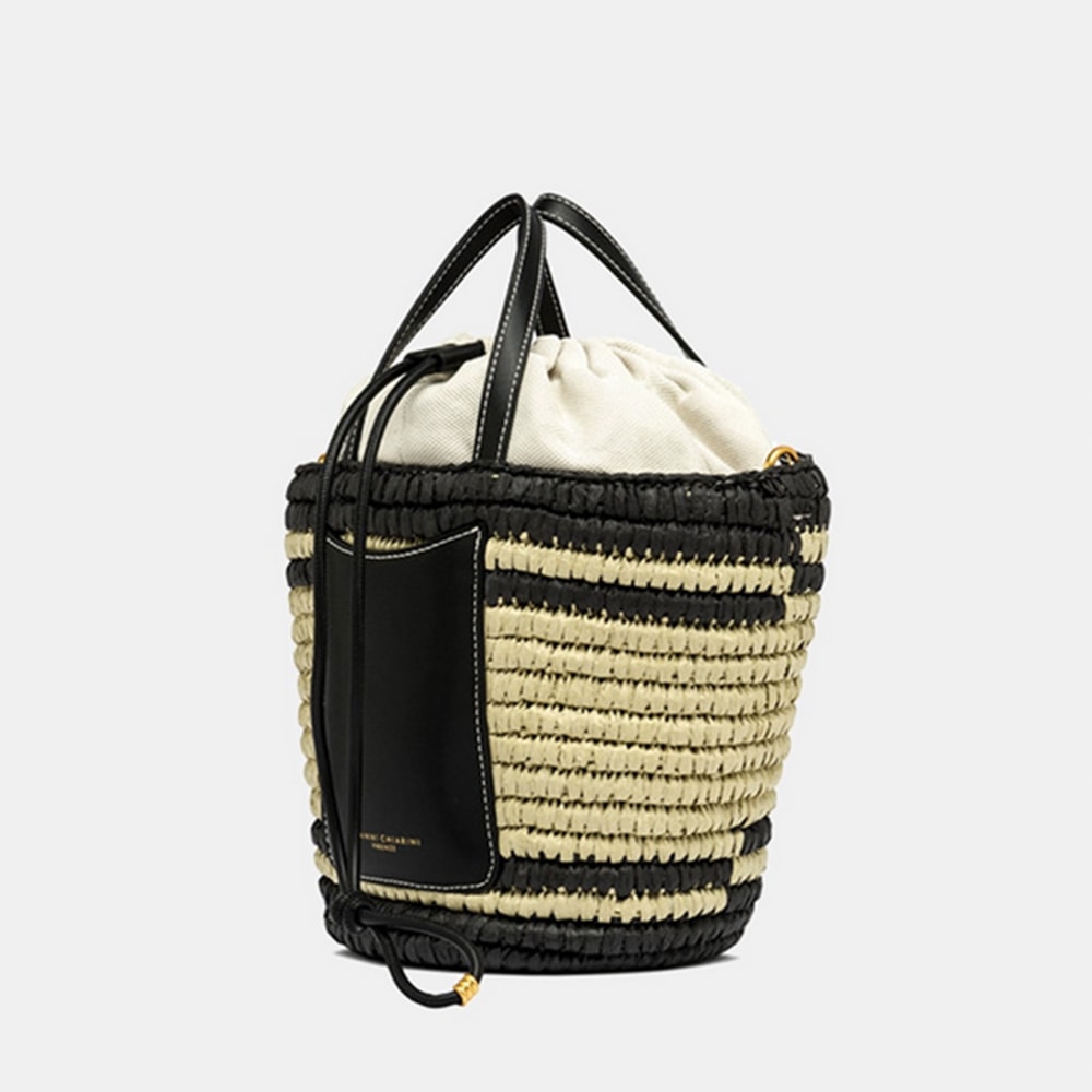 Bolso Gianni Marra shopper negro rafia – Estilo natural y elegante foto 4