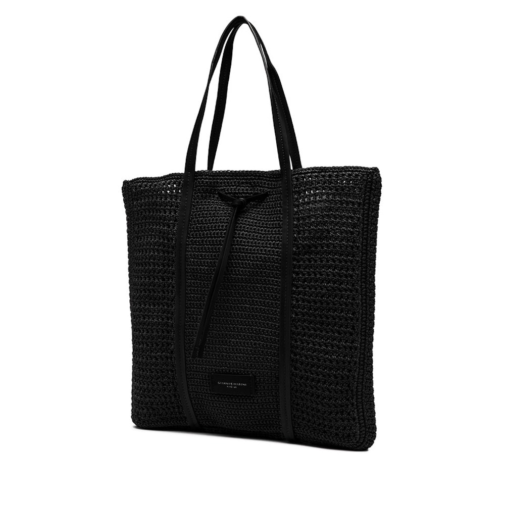 Bolso ganchillo mujer Gianni Marra shopper negro | Gallery Carrile foto 3
