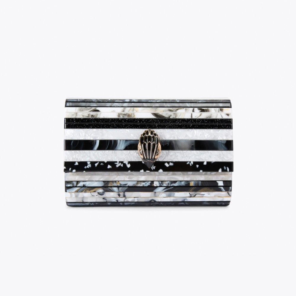 Cartera fiesta blanca y negra Kurt Geiger Party Eagle