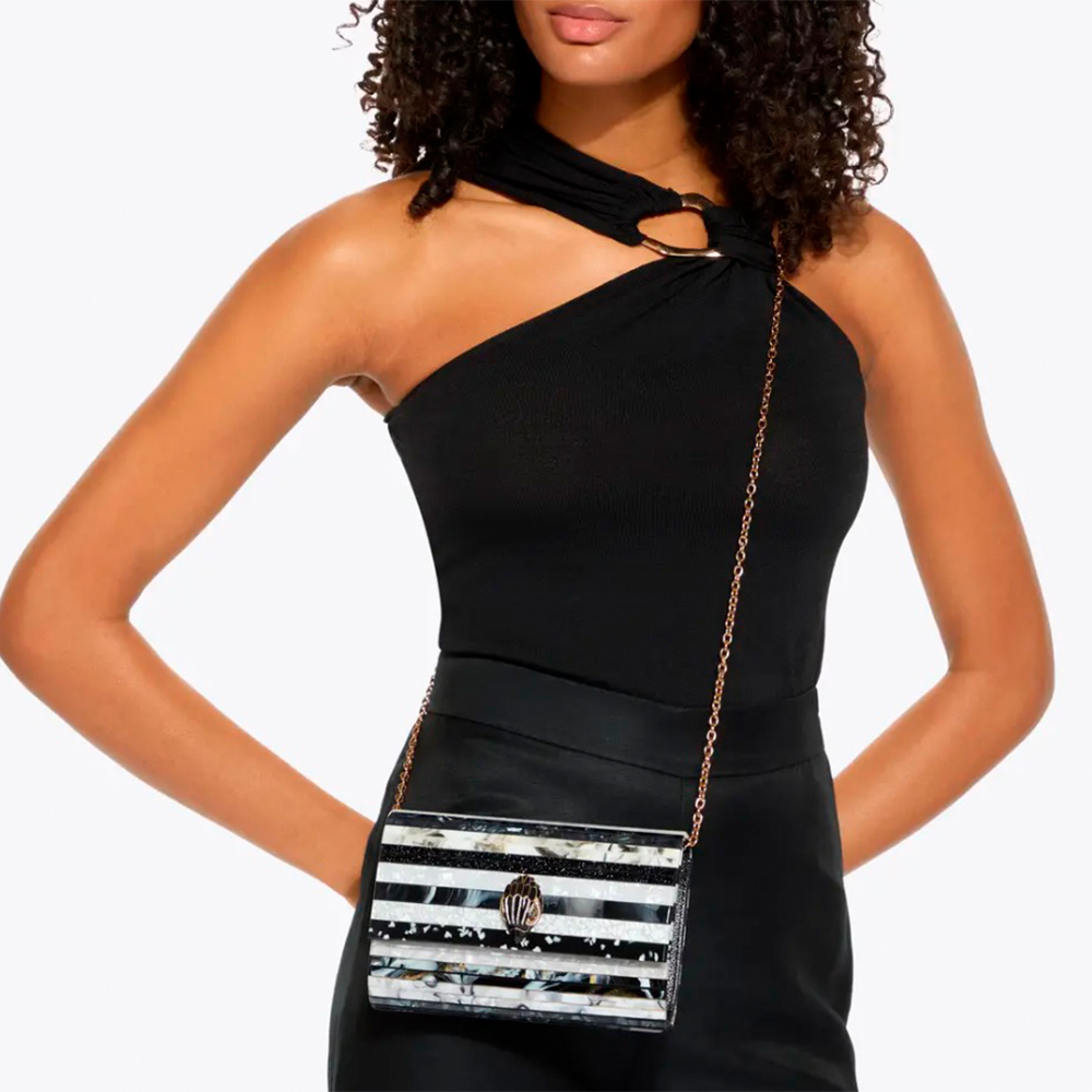 Cartera fiesta Kurt Geiger | Diseño elegante en blanco y negro foto 2