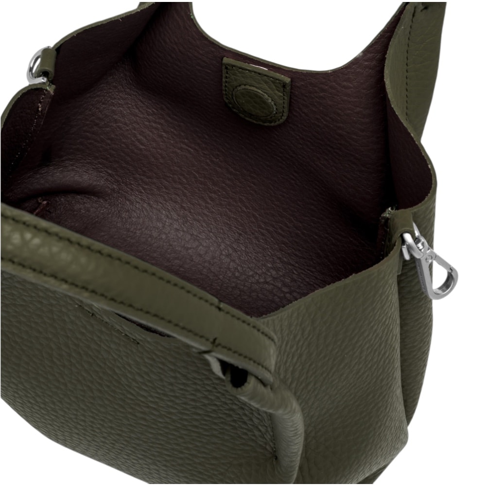 Bolso kaki piel Gianni Chiarini shopper con bandolera foto 4