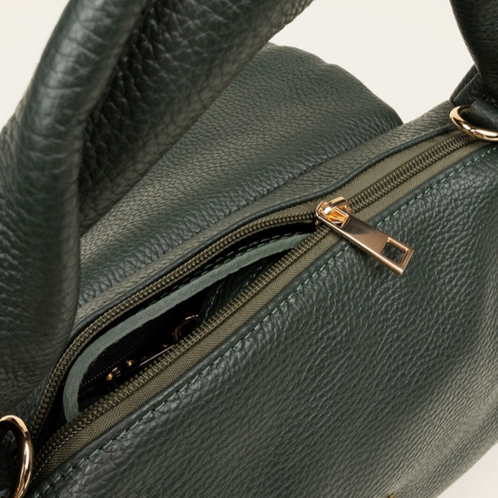 Bolso asa verde piel Gaimo – Sofisticación casual foto 2
