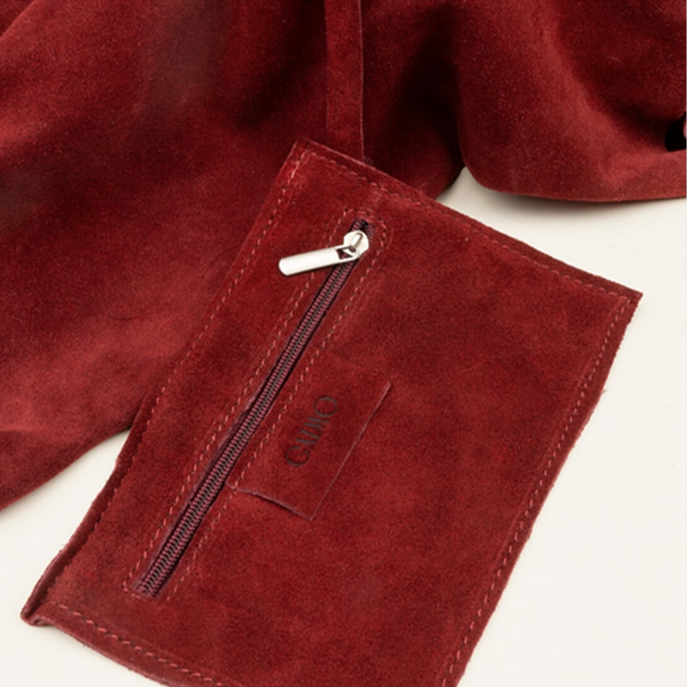 Bolso burdeos piel ante Gaimo – Estilo y textura natural foto 3