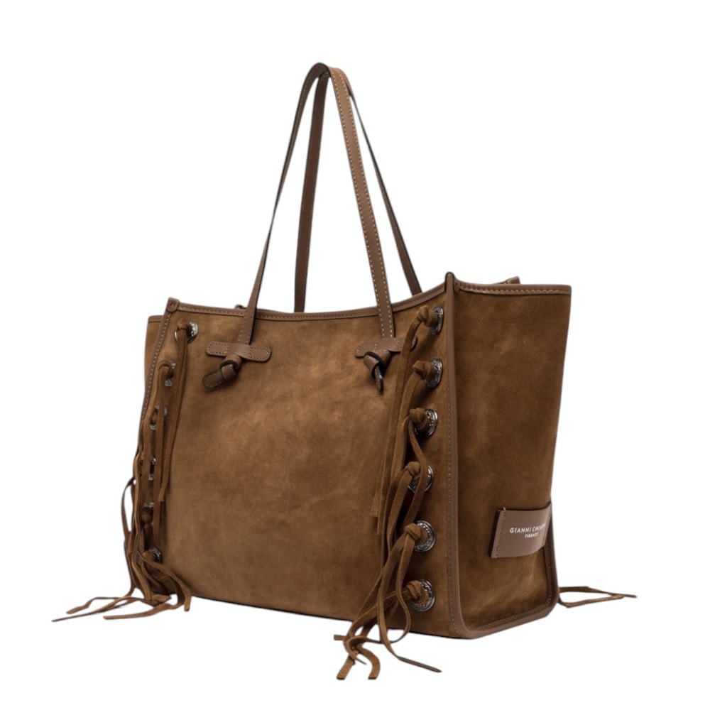 Bolso mujer ante marrón flecos grande Gianni Chiarini | Gallery Carrilé foto 2