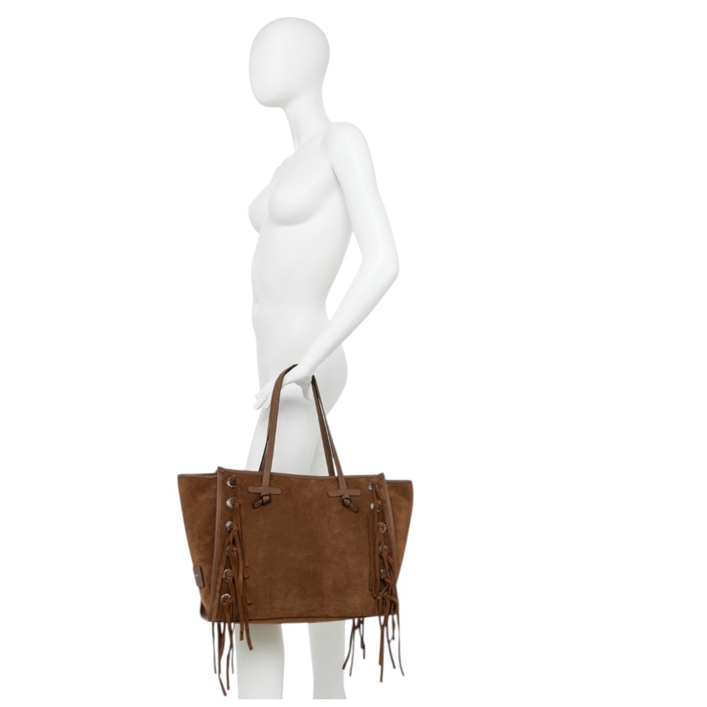 Bolso mujer ante marrón flecos grande Gianni Chiarini | Gallery Carrilé foto 4
