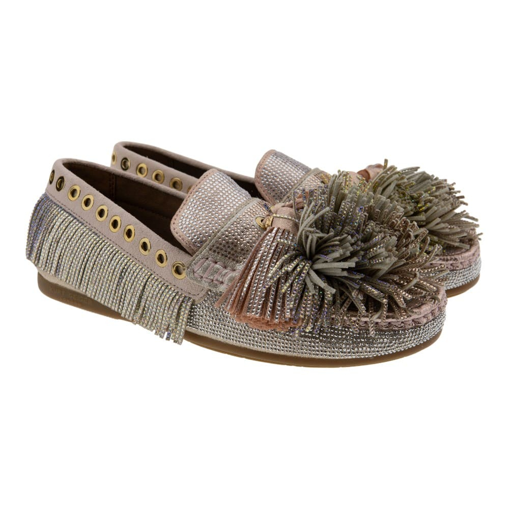 Mocasines mujer Kurt Geiger flecos Pom Pom Moccasin
