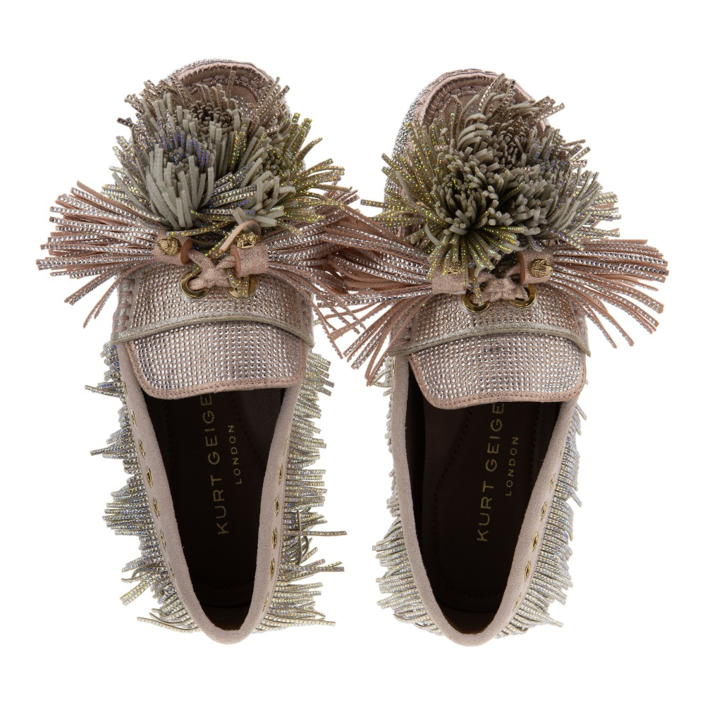 Mocasines mujer Kurt Geiger flecos | Loafers joya con strass foto 2