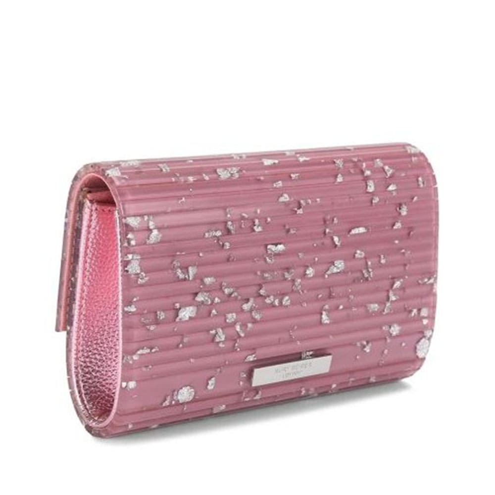 Cartera fiesta cadena rosa Kurt Geiger con broche joya foto 3