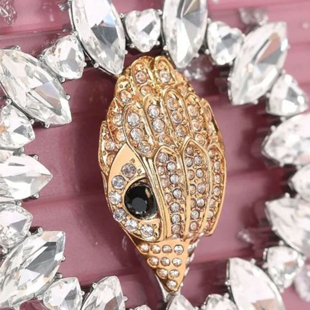 Cartera fiesta cadena rosa Kurt Geiger con broche joya foto 4