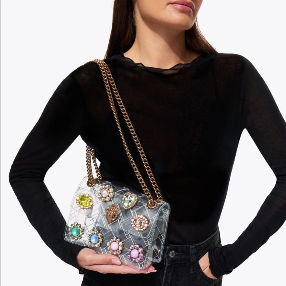 Cartera fiesta cadena transparente Kurt Geiger con cristales foto 2