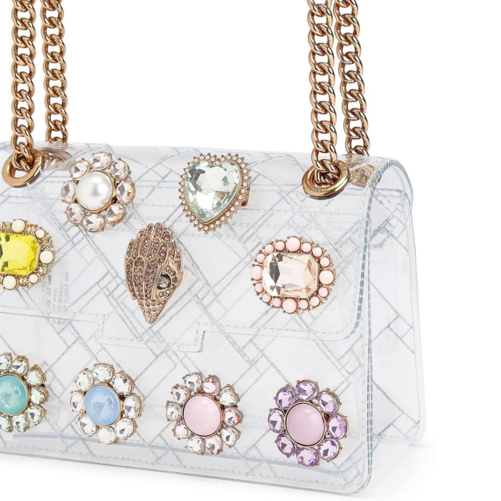 Cartera fiesta cadena transparente Kurt Geiger con cristales foto 3