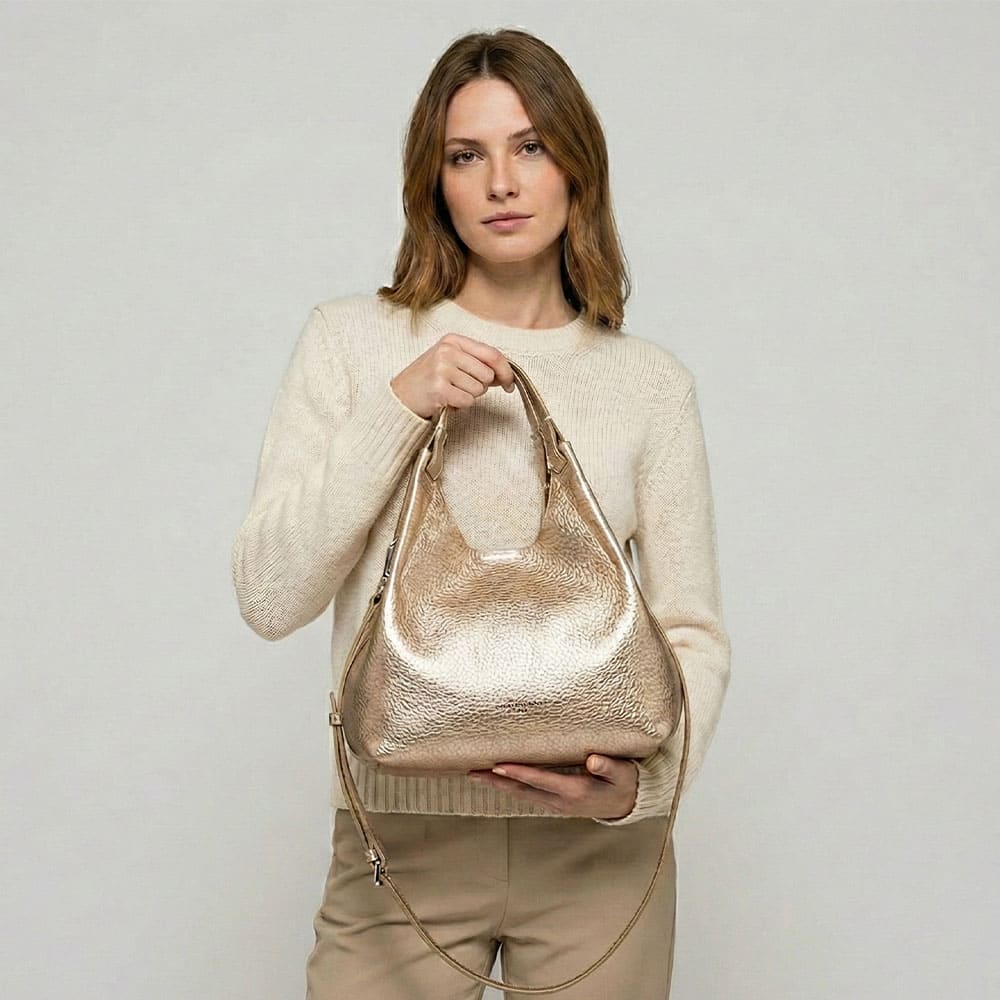 Bolso piel bandolera Gianni Chiarini – estilo italiano con brillo foto 2