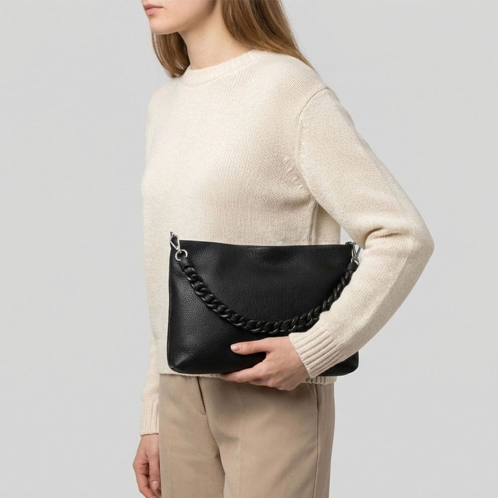 Bolso piel bandolera negro Gianni Chiarini – elegante y funcional foto 2