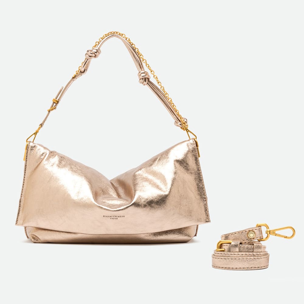 Bolso dorado piel cadena Gianni Chiarini | Bolso elegante mujer foto 3