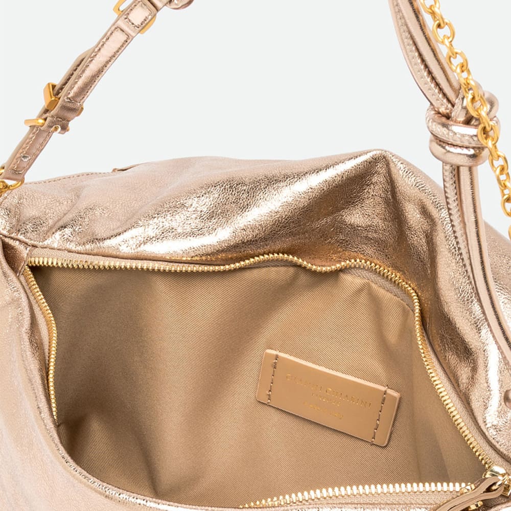 Bolso dorado piel cadena Gianni Chiarini | Bolso elegante mujer foto 4