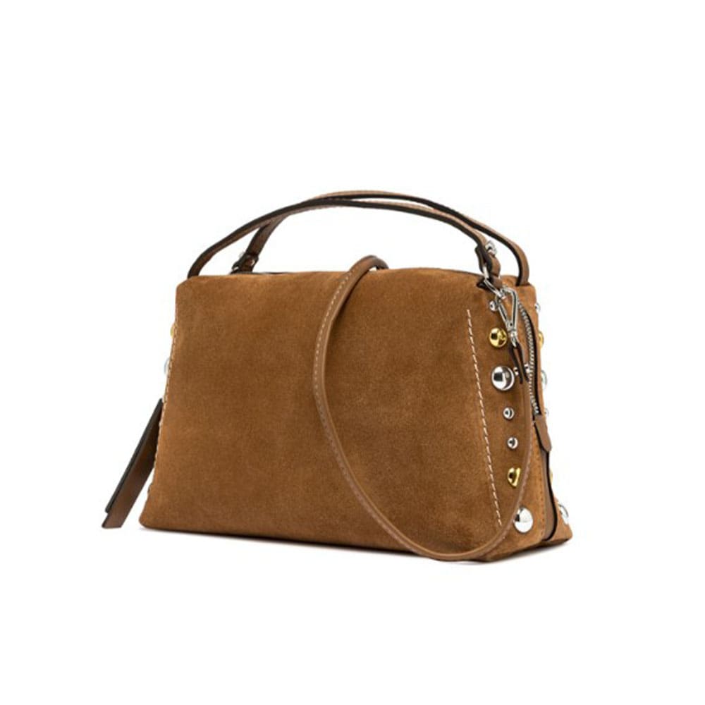 Bolso piel bandolera marrón Gianni Chiarini – estilo bohemio con detalles metálicos foto 4