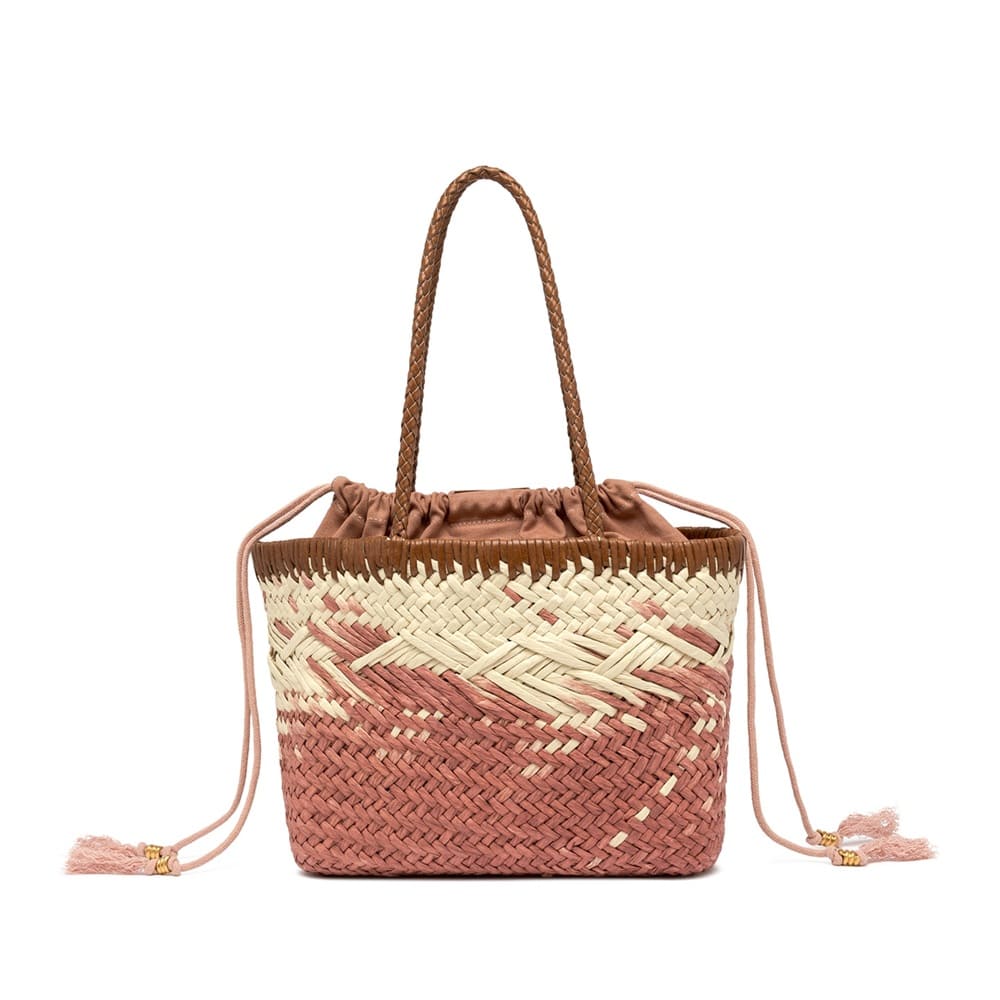 Bolso capazo paja rosa Gianni Chiarini elegante y veraniego foto 3