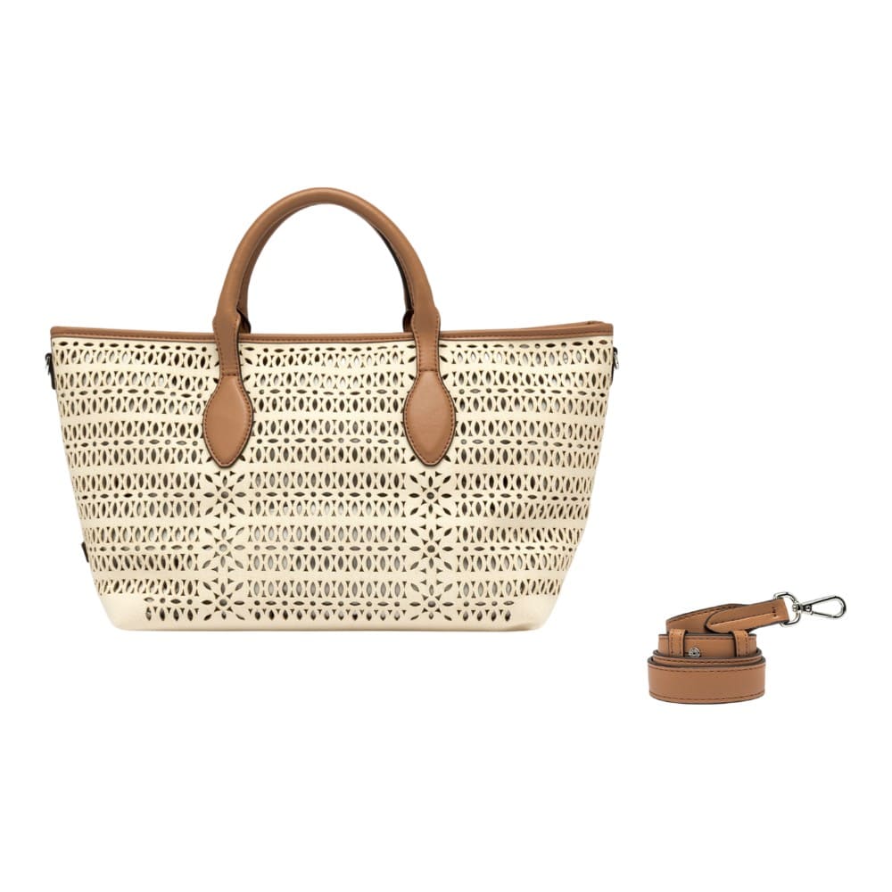 Bolso perforado beig Gianni Chiarini Mashup Bs 11506