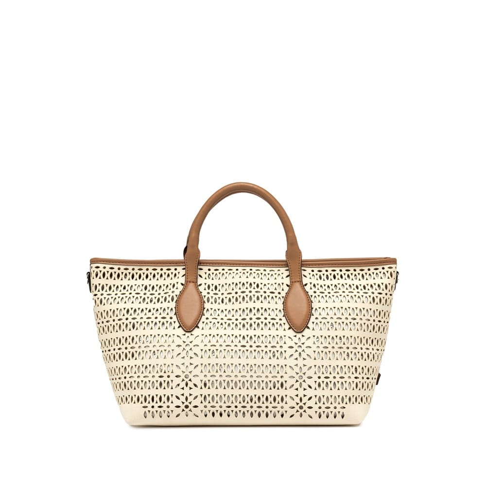 Bolso perforado beig Gianni Chiarini elegante y moderno foto 3