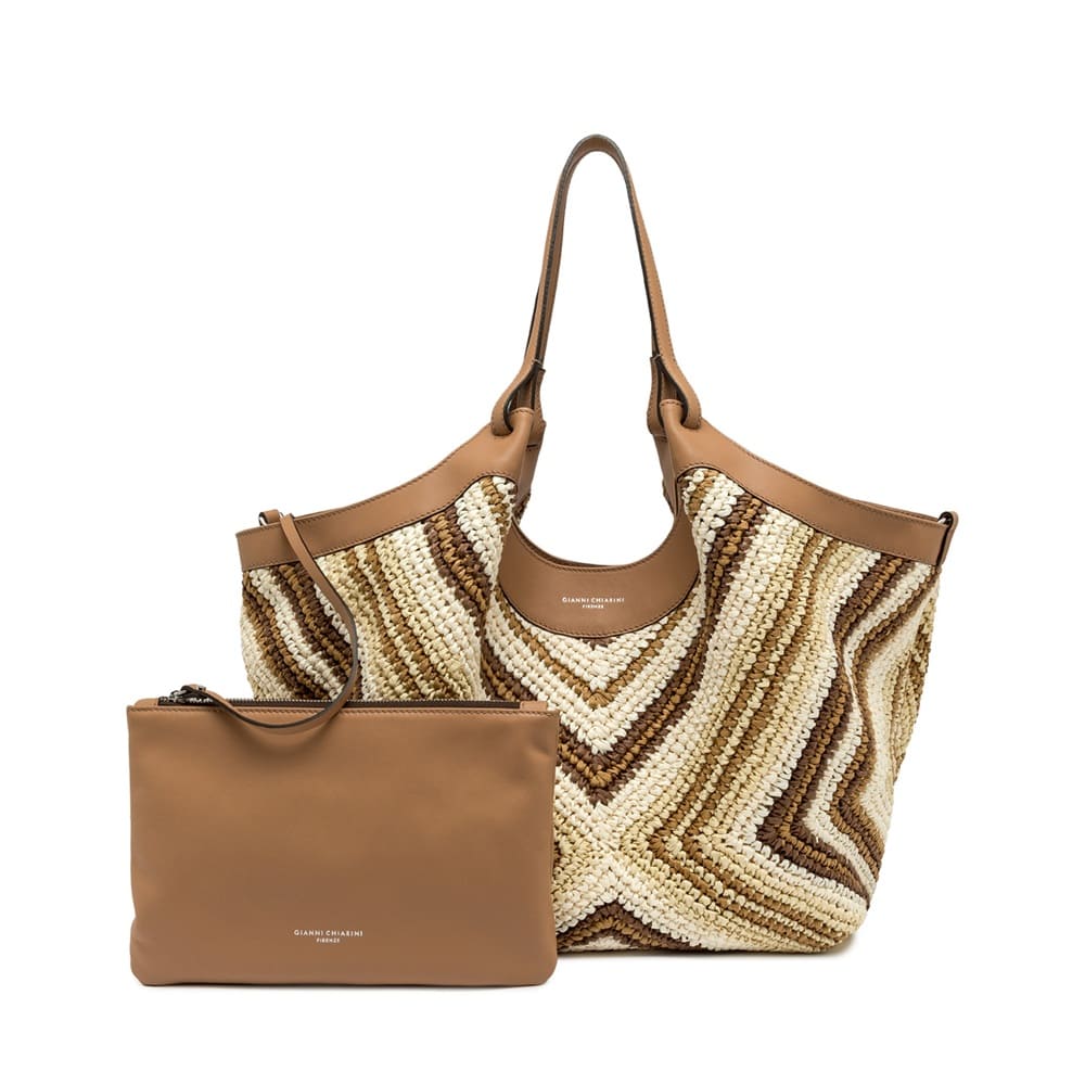 Bolso saco paja Gianni Chiarini elegante verano foto 3