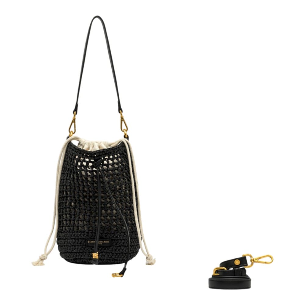Bolso crochet negro cubo Gianni Chiarini Nefeli Bs 11951