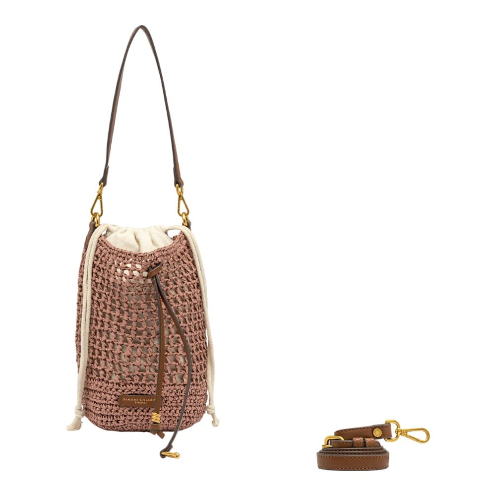Bolso paja rosa asa Gianni Chiarini Nefeli Bs 11951