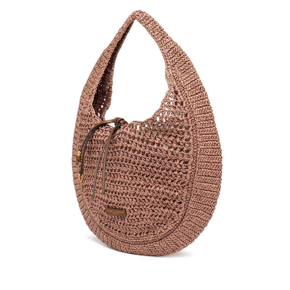 Bolso hobo rosa crochet Gianni Chiarini elegante foto 4