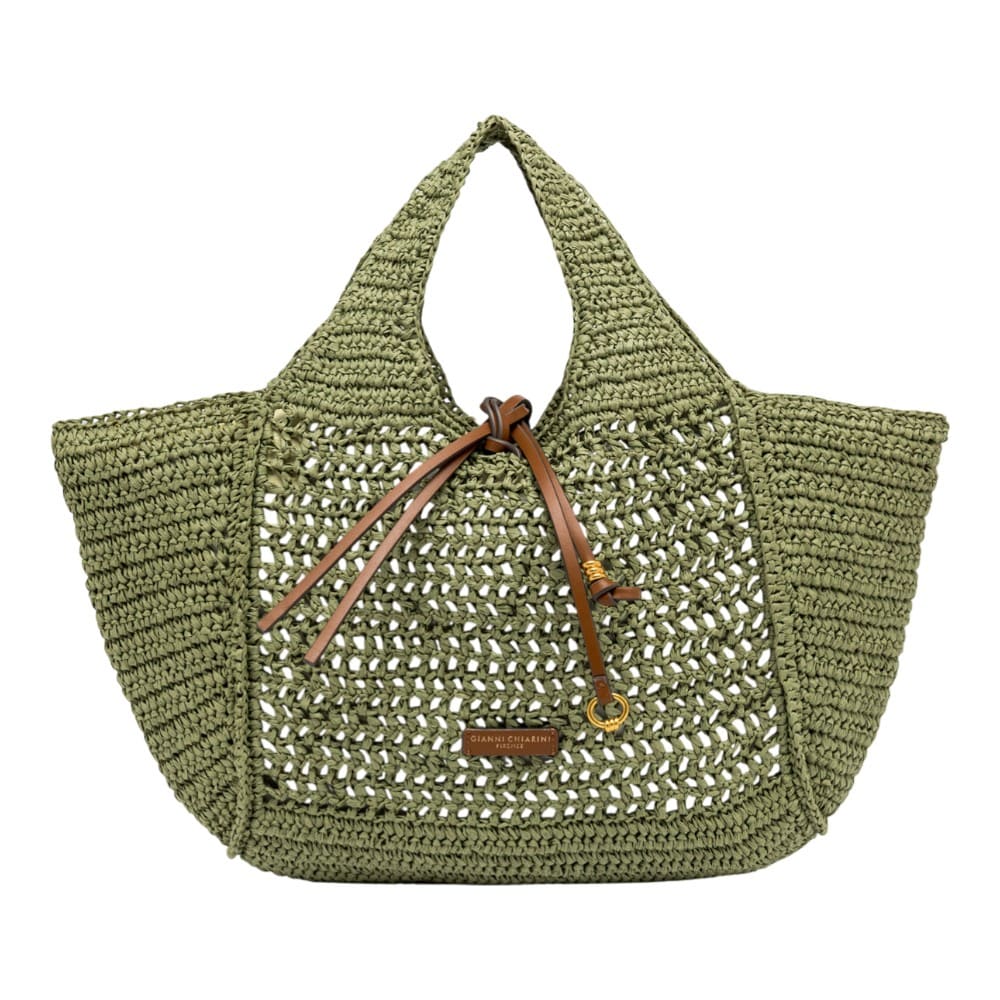 Bolso crochet verde tote bag Gianni Chiarini Nefeli Bs 11953