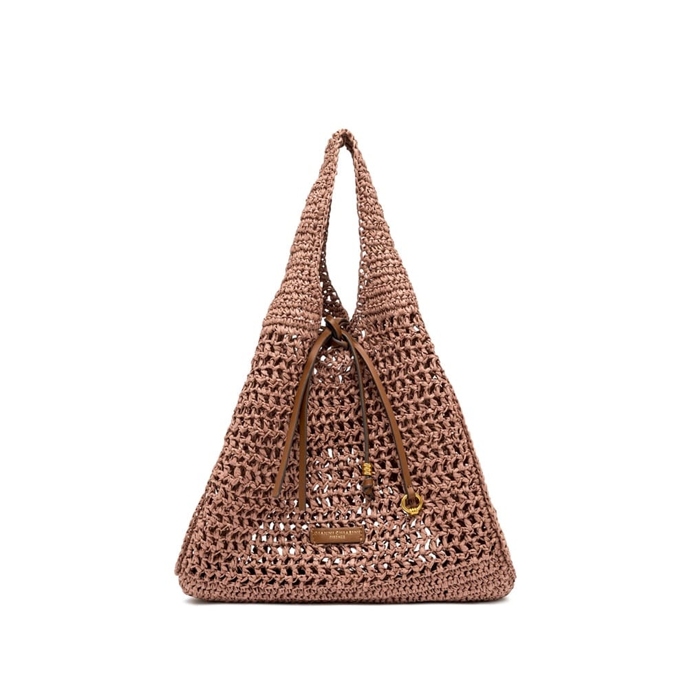 Bolso rosa crochet asas Gianni Chiarini elegante foto 3