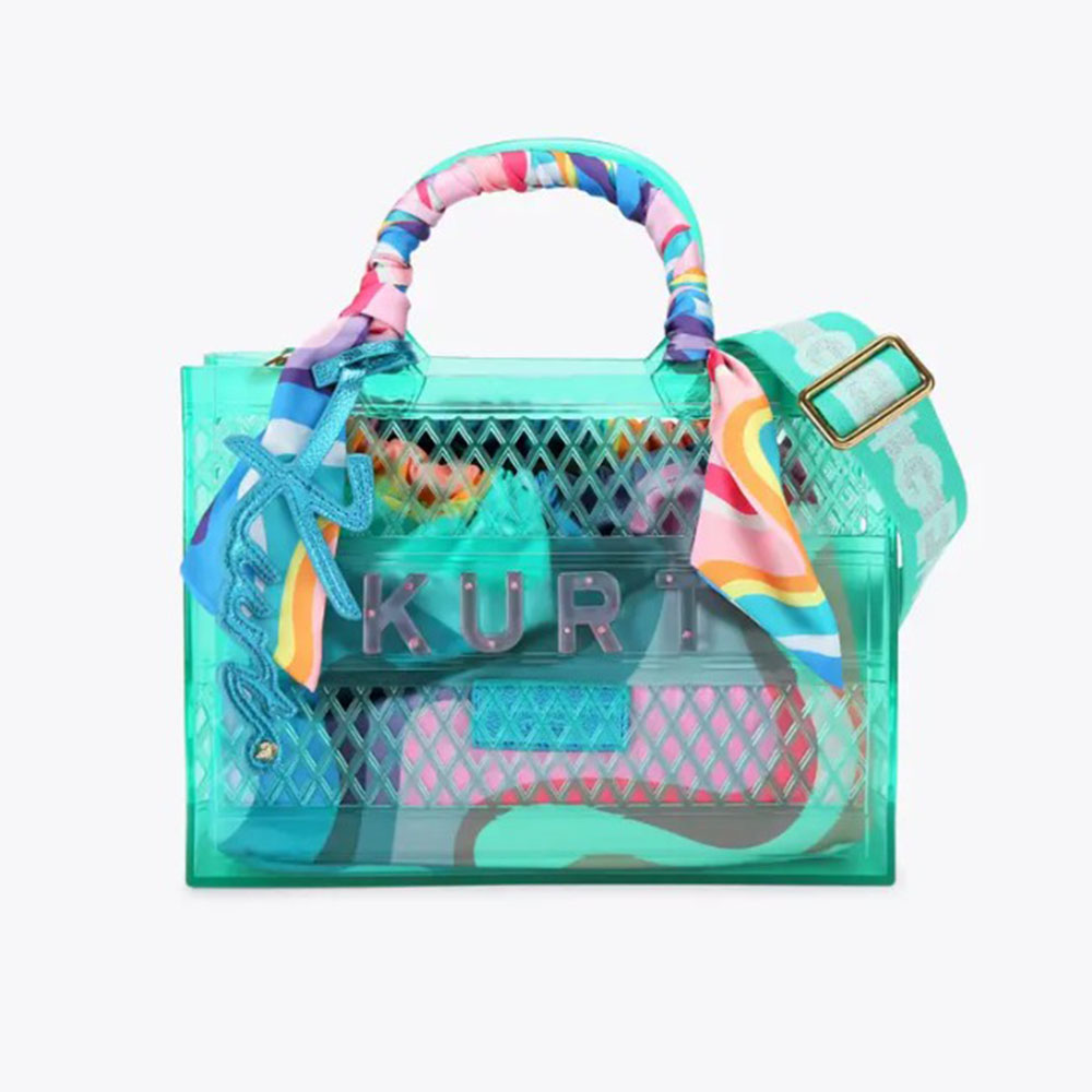 Bolso tote vinilo verde Kurt Geiger Jelly Small Tote