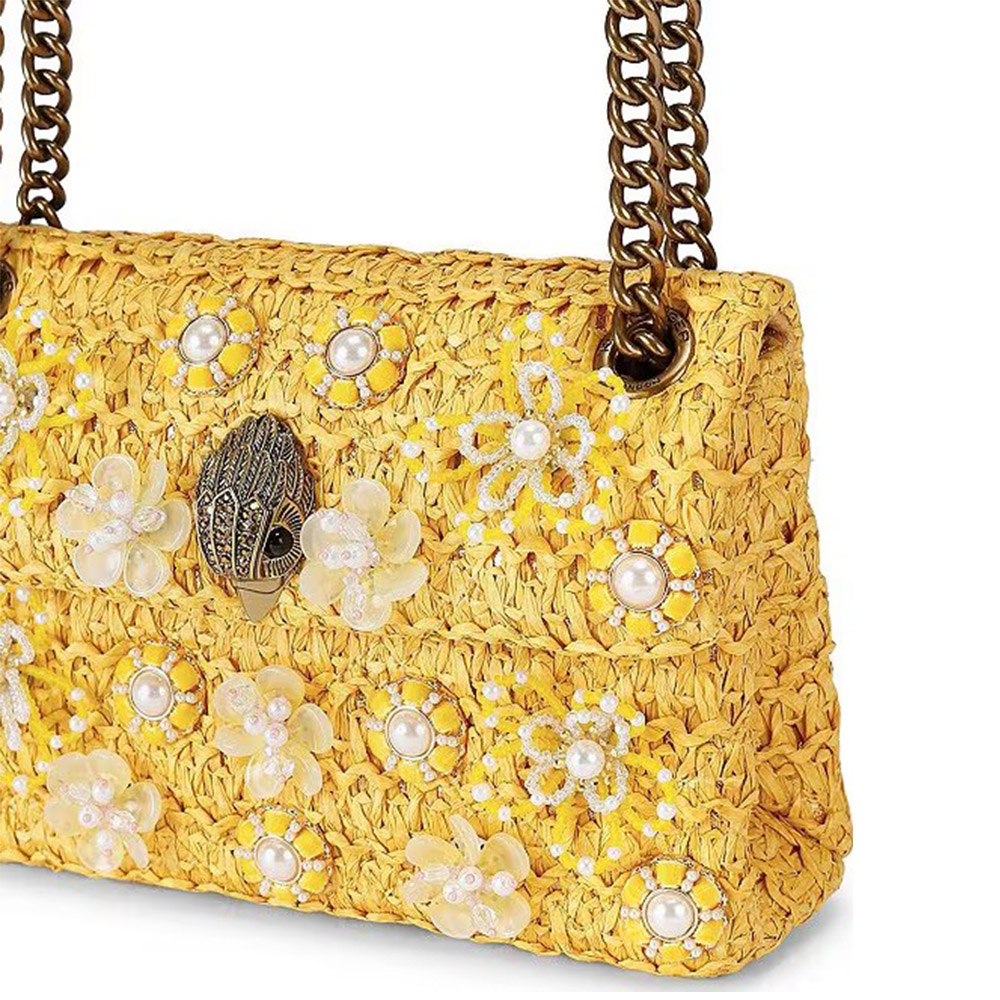 Bolso rafia amarillo cadena Kurt Geiger | Carrilé foto 3