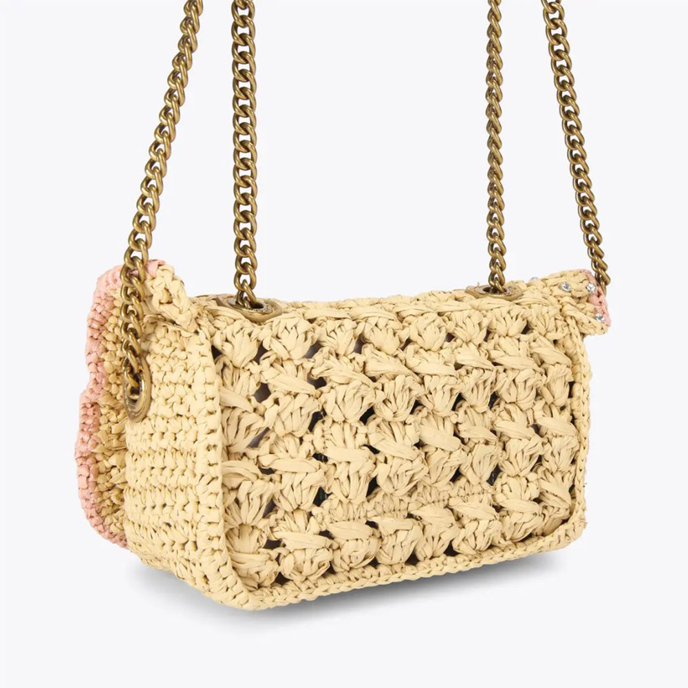 Bolso beig rafia perlas y brillantes Kurt Geiger | Carrilé foto 4