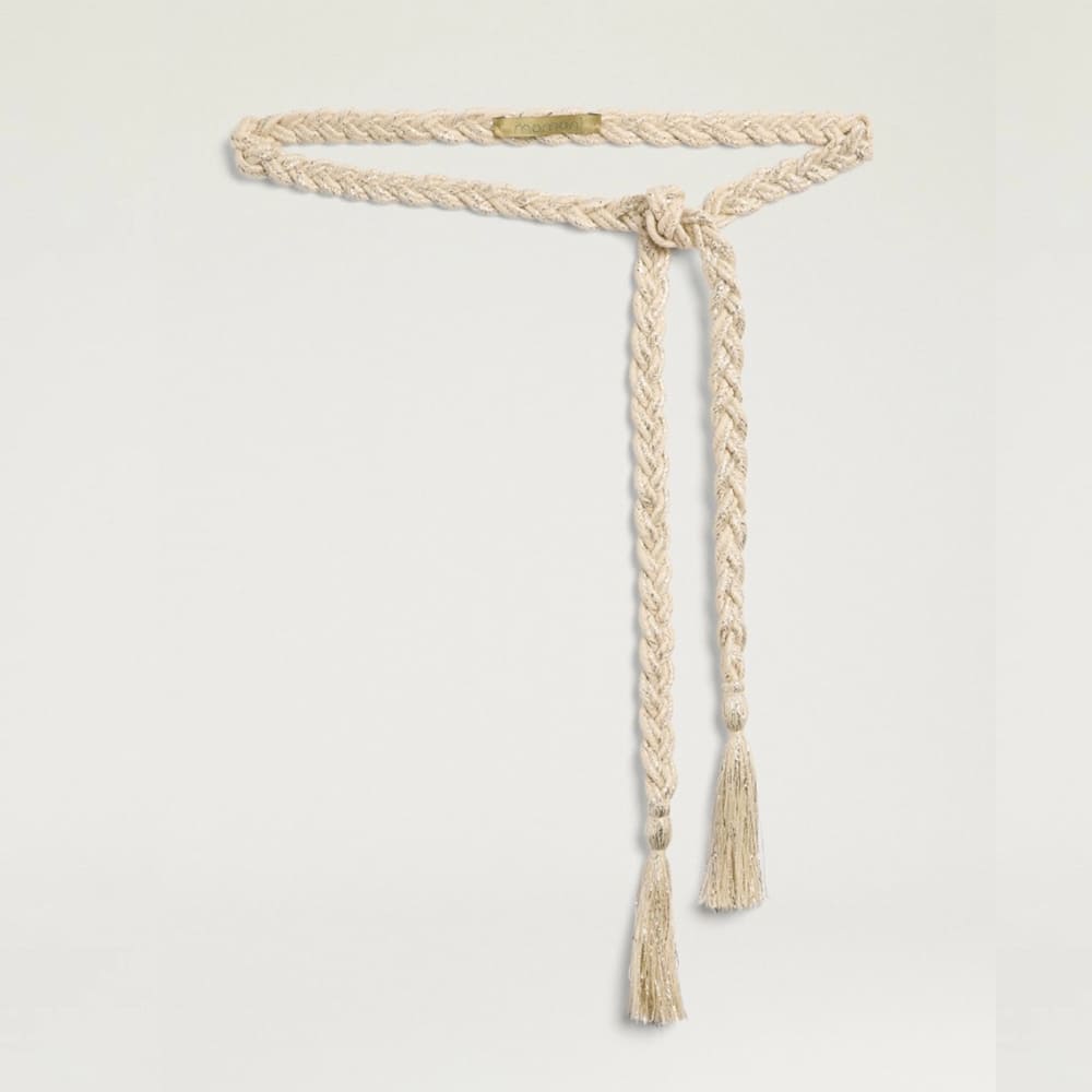 Cinturón lino y lúrex flecos Momoni Chiuha