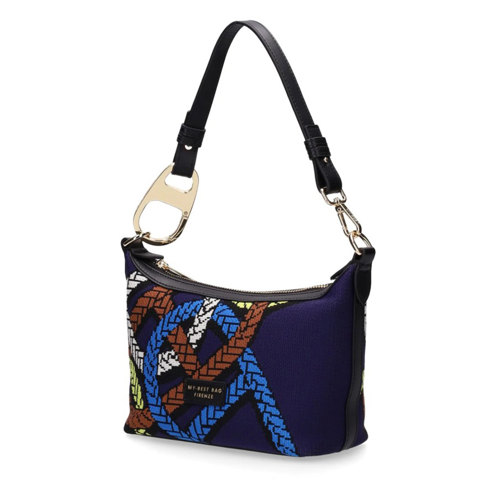 Bolso hombro azul tejido y correa My Best Bag | Bolso mujer foto 2