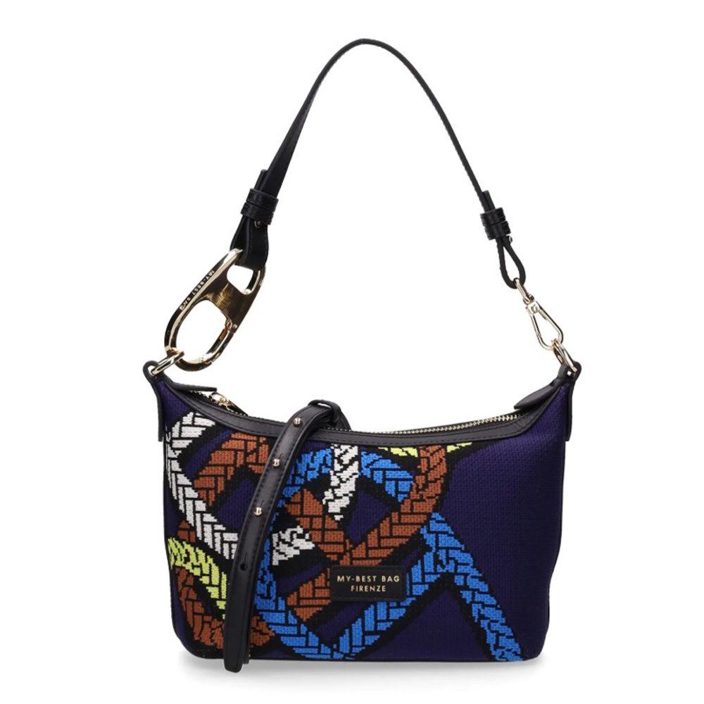 Bolso hombro azul tejido y correa My Best Bag | Bolso mujer foto 3