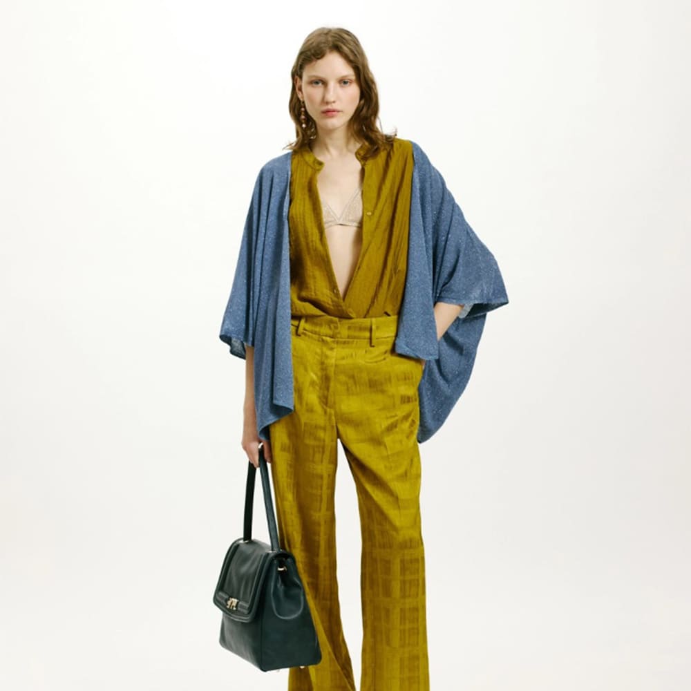 Cárdigan lúrex Momoni en azul para mujer foto 2