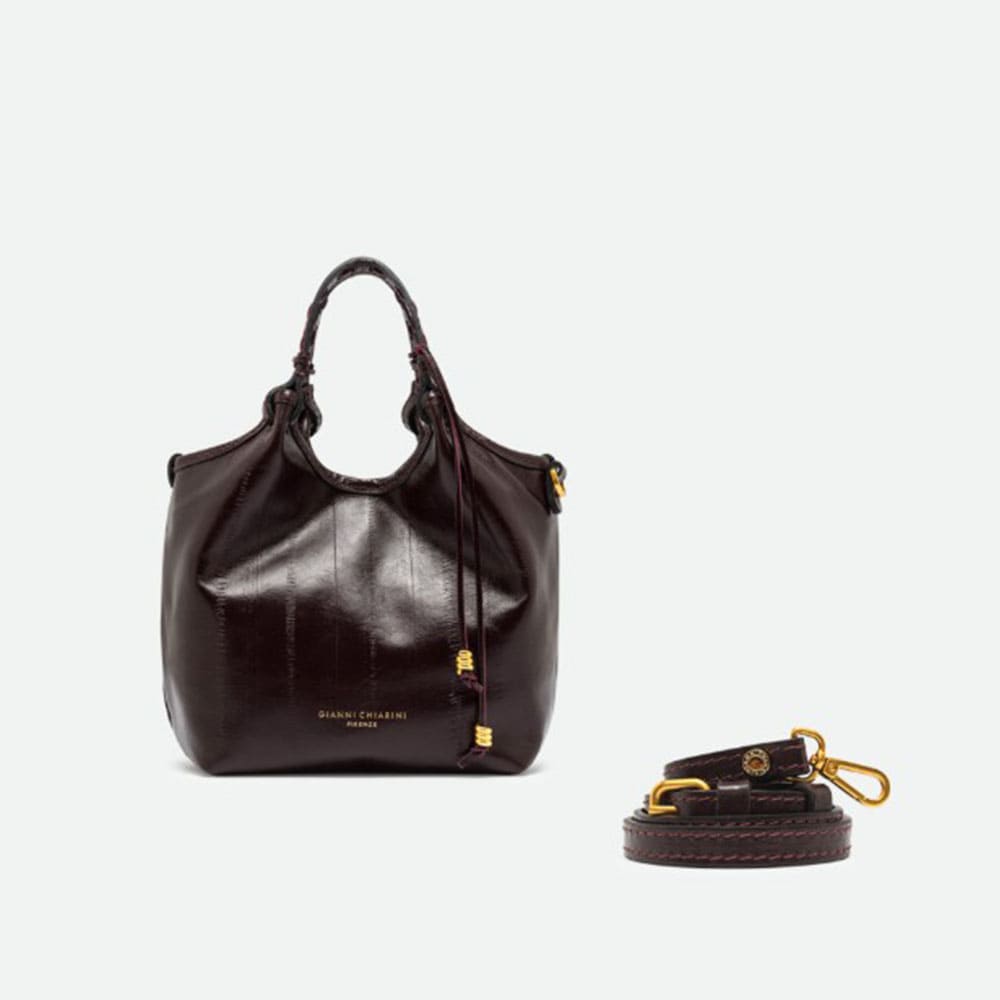 Bolso piel burdeos asa y correa Gianni Chiarini foto 3
