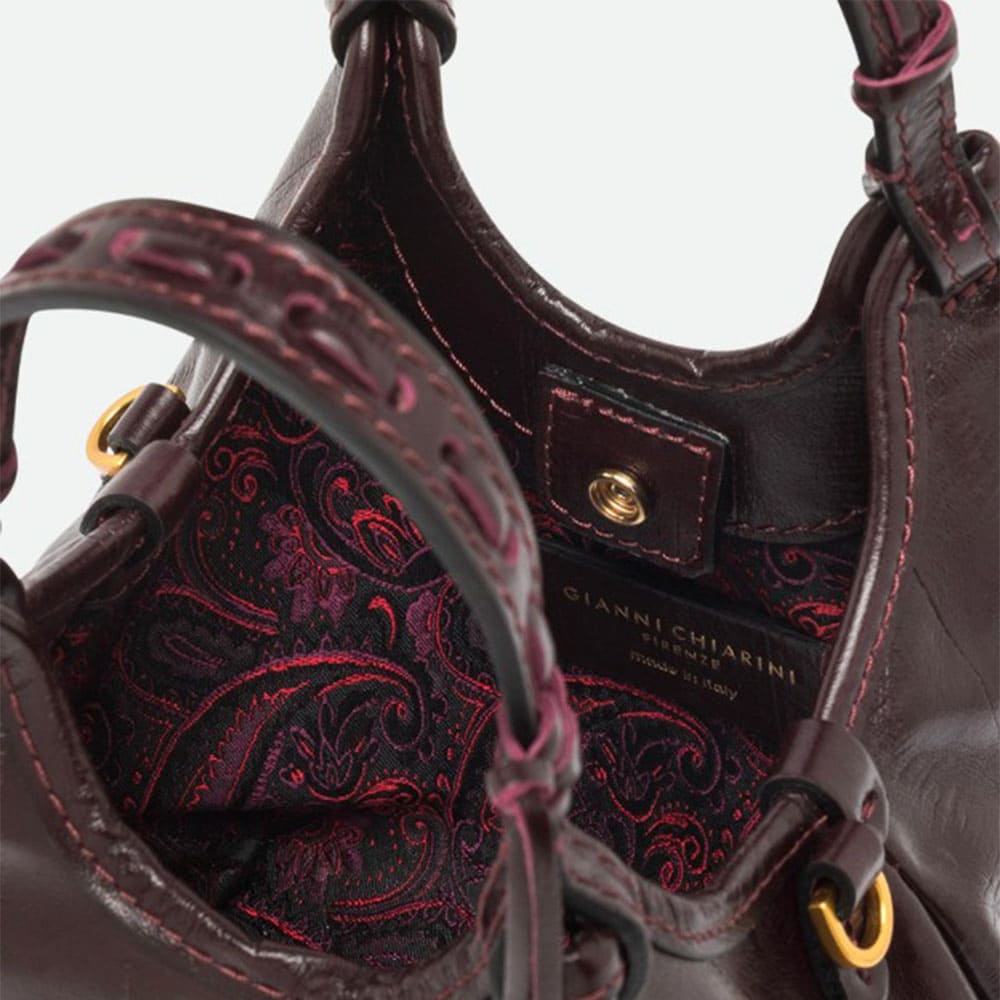 Bolso piel burdeos asa y correa Gianni Chiarini foto 4