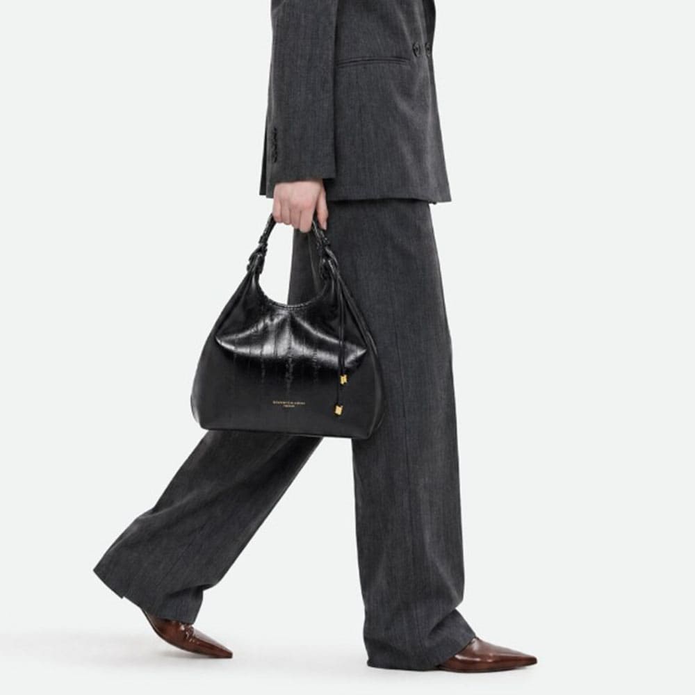 Bolso piel negro asa Gianni Chiarini foto 2