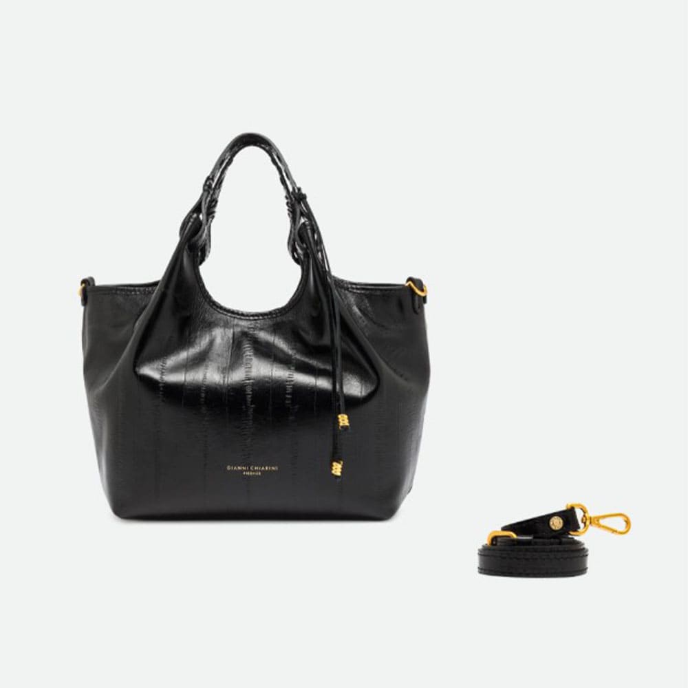 Bolso piel negro asa Gianni Chiarini foto 4