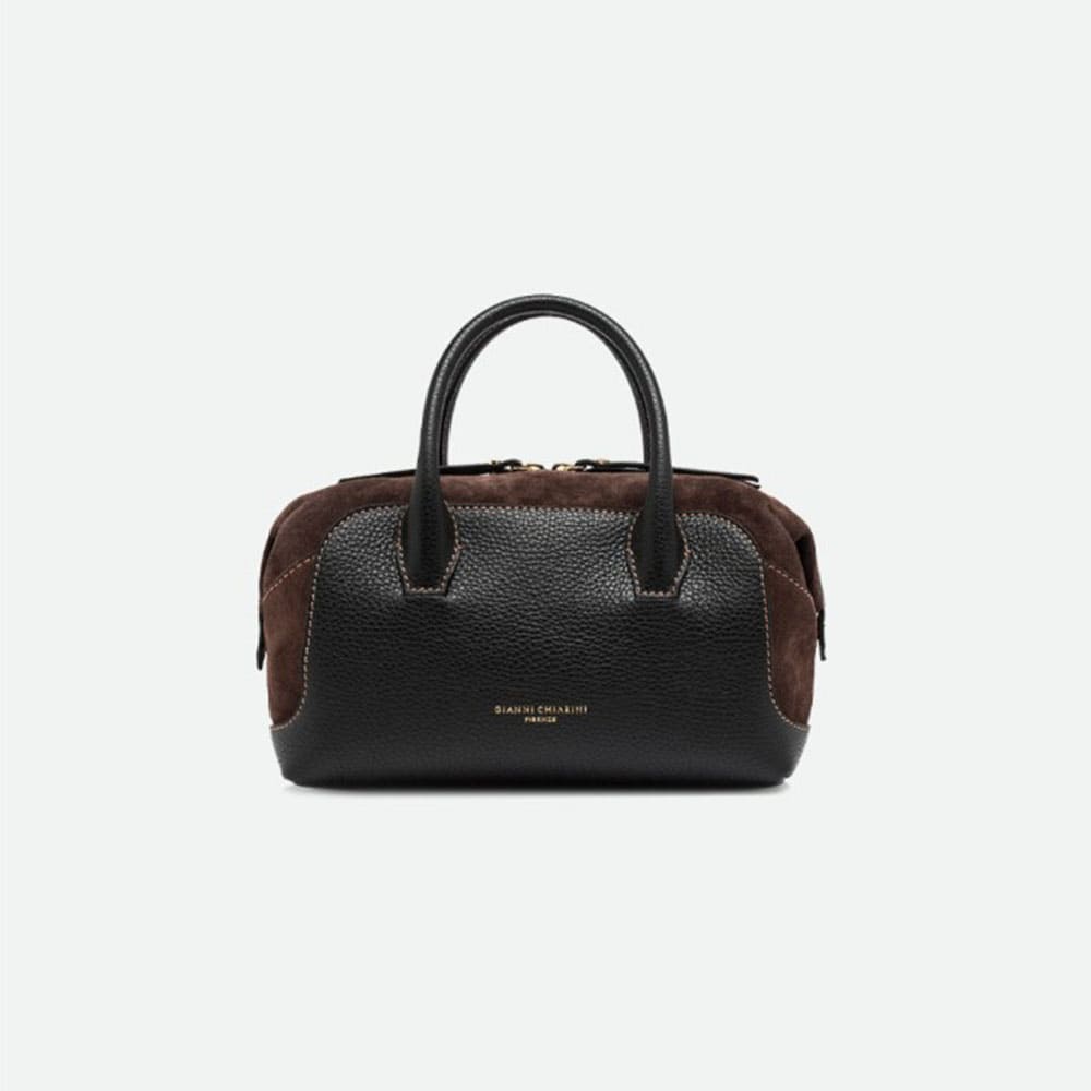 Bolso asa cremallera negro y marrón Gianni Chiarini Gemma BS 1224