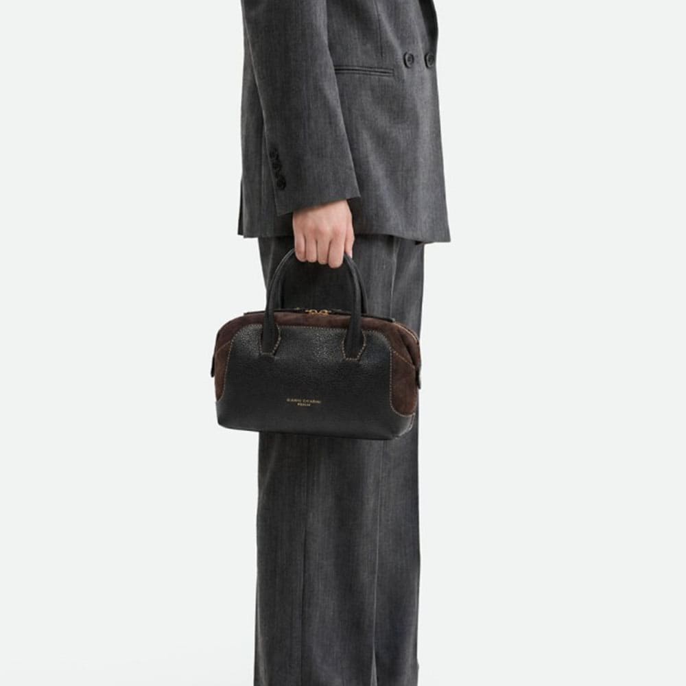 Bolso asa cremallera negro y marrón Gianni Chiarini foto 2