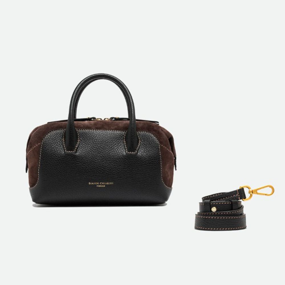 Bolso asa cremallera negro y marrón Gianni Chiarini foto 3