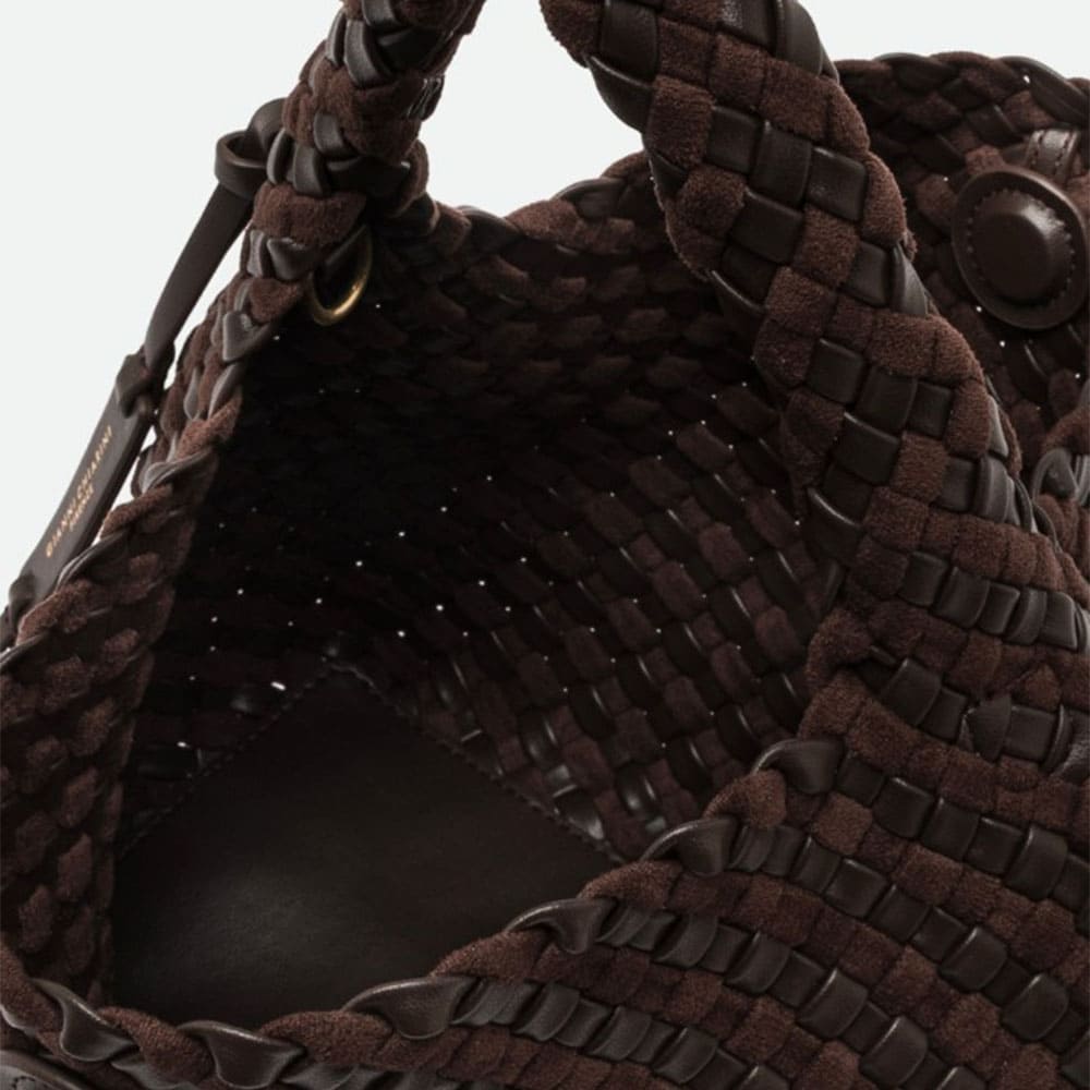 Bolso marrón asa y correa trenzado Gianni Chiarini foto 4
