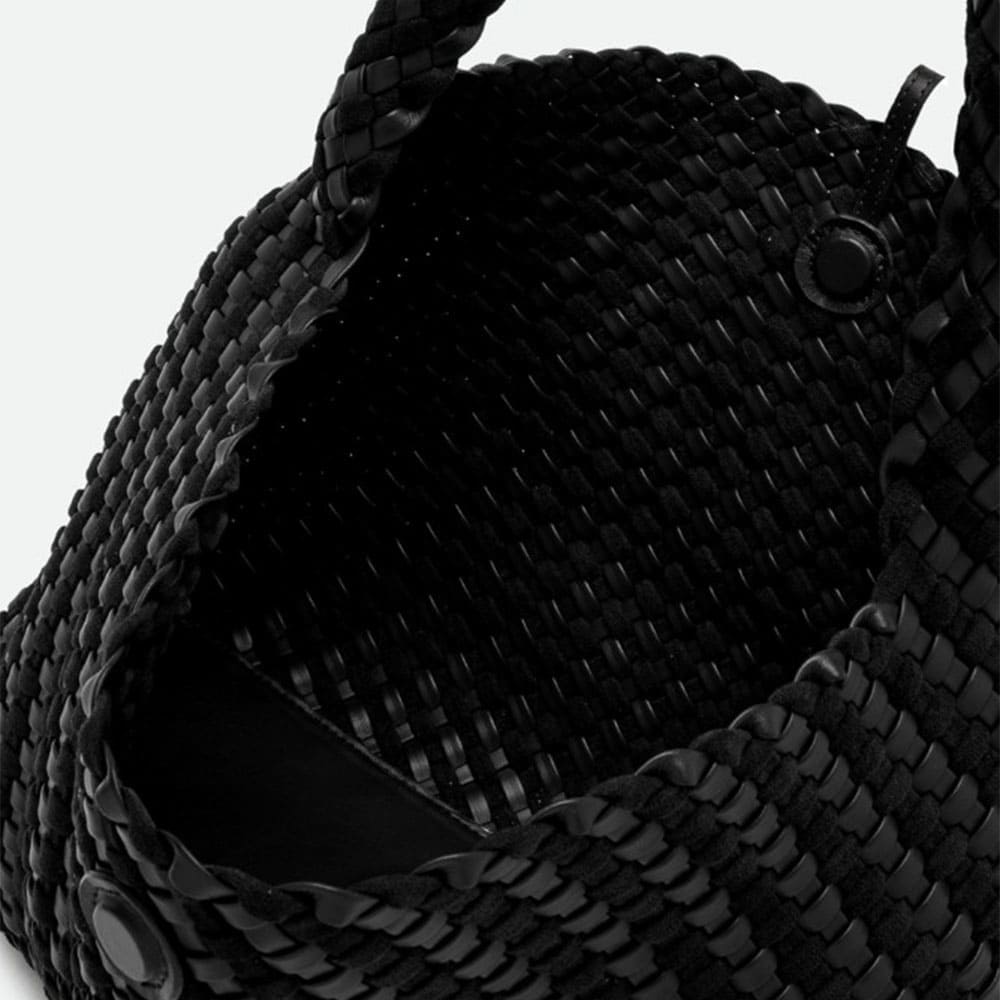 Bolso Gianni Chiarini trenzado negro asa foto 4