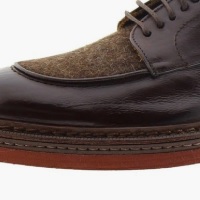 Zapato de vestir en piel y tejido