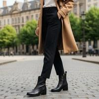 Acabado elegante en piel negra