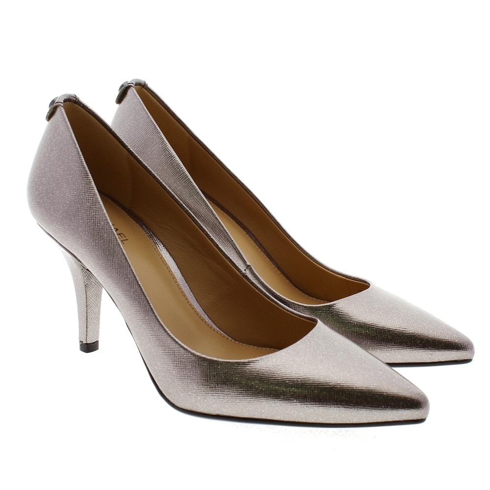 Zapato salón stiletto plata Michael Kors MK-Flex Mid Pum Gunmetal